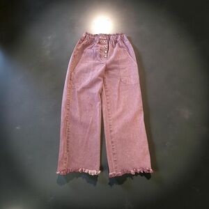 Barrell leg wide leg pinking jeans w frayed hem